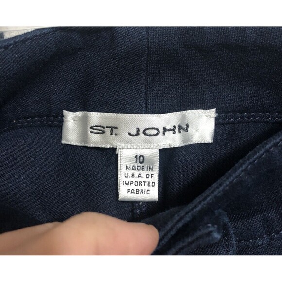 St. John Vintage Designer Navy Blue High Rise Pants Size 10 - Picture 7 of 8